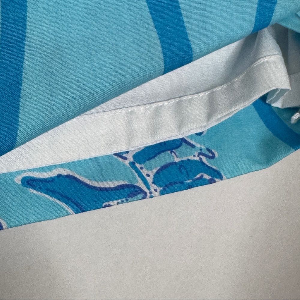 Lilly Pulitzer Skirt Vintage Seahorse White Label Promenade Aqua Blue SZ 0 - Picture 6 of 16